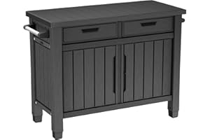 Keter Meuble Barbecue Unity XL, idéal comme Support pour la préparation du Barbecue, 134 x 51,7 x 90 cm, Graphite