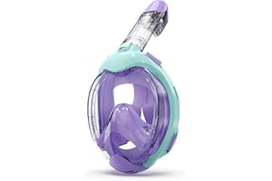 G2RISE Full Face Snorkel Mask Kids Snorkeling Set, 180 Degree Panoramic View, Anti-Fog & Anti-Leak Dry Top Snorkel Set for kids 3-8