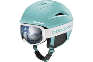 Odoland Casco de Esquí con Gafas para Hombres y Mujeres, Casco de Nieve Deportivo Ligero Ajustable, Equipo de Esquí Profesional para Snowboard Motonieve Esquiar para Adultos y Jóvenes