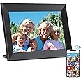 YunQiDeer 8 Inch Digital Photo Frame WiFi with1280*800 IPS LCD Touch Screen,Built-in 16GB Storage,Auto Rotate,Video Clips and Slide Show,Send Photos Instantly from Anywhere with via Frameo APP