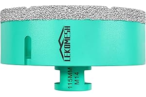 Broca de Diamante 115mm x M14 - Sierra de Corona para Porcelánico Cerámica Mármol Granito Piedra Cuarzo Soldada al Vacío Taladro de Diamante,Amoladora Angular LEKOMESH