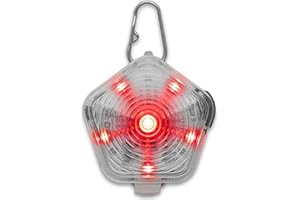 RUFFWEAR Lumière de sécurité LED pour Chien, 3 Couleurs et 3 Modes d’éclairage, Étanche, Rechargeable, Couleur : Transparent (Clear Lake), The Beacon