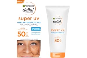 Garnier Delial Super UV Crema Antiedad Protectora Facial con [Niacinamida + Ácido Hialurónico]. Muy Alta Protección FPS 50+. No pegajoso, no graso e hipoalergénico. 50 ml