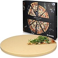 Navaris Pizzastein XL für Backofen Grill aus Cordierit - Pizza Stein Ofen Brot Backen Flammkuchen - Gasgrill Holz-Kohle…
