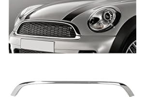 FABATER Grille Hood Trim, Front Grille Trimmed Model, Replacement Chrome Front Hood Grille Panel Trim Compatible with Cooper R55 R56 R57 Base LCI R58 R59 S JCW, OE Part Number 51132751040 (Electroplating)