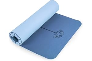Marjar Yoga Mat Non-Slip Gymnastics Mat TPE Fitness Mat for Yoga Exercise Mat with Carry Strap Sports Mat 183 cm x 61 cm x 0.6/0.8/1 cm