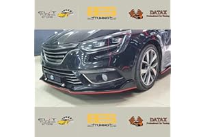 ELIT TUNING STORE Lot de 3 lèvres de pare-chocs avant pour Renault Megane 4 - 6 couleurs - Accessoires de voiture - Spoiler répartiteur - Rabat - Pièces extérieures de pare-chocs sport (noir)
