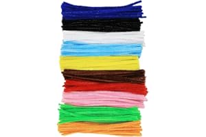 Bright Ideas 250 limpiadores de tuberías surtidos de 150 mm x 5 mm, tallos de chenilla, artes y manualidades, negro, blanco, amarillo, verde, azul claro, rosa, naranja, marrón, rojo, azul oscuro, 150