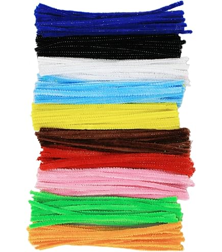 Jumbo Perm Rods HEMOTON 200pcs Twist Bar Colored Fuzzy Sticks