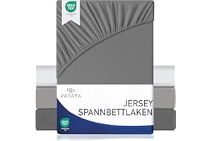 Pataya Spannbettlaken 140x200cm - Oeko-TEX Zertifiziert Baumwollmischung Spannbetttuch bis zu 25 cm Bettlaken für Boxspringbett Matratzen (Anthrazit - 140x200)