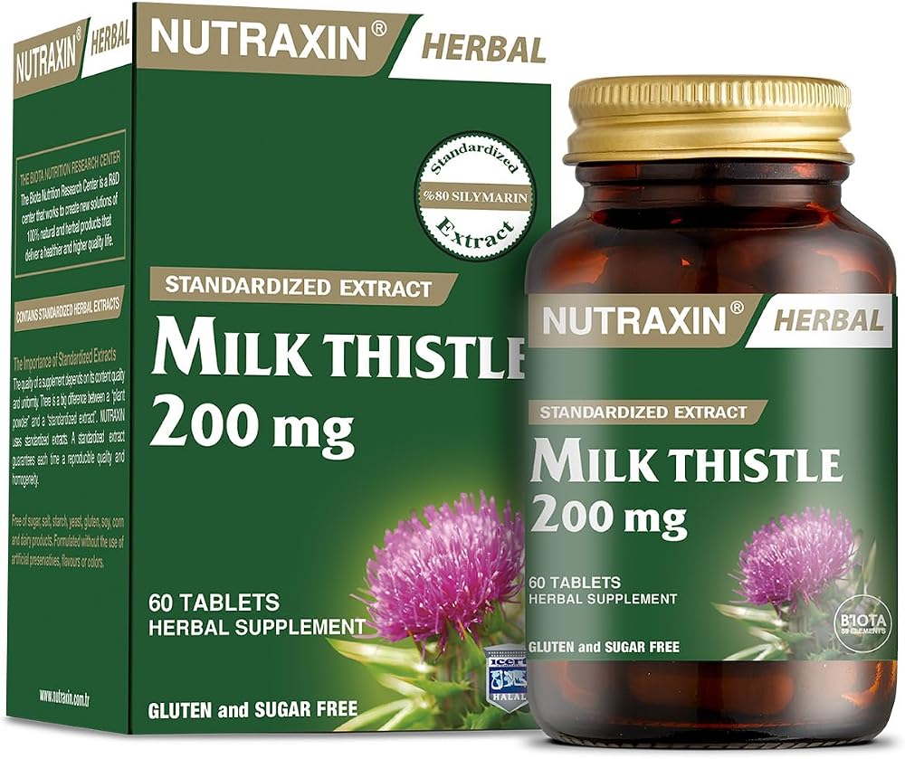 Nutraxin Herbal Milk Thistle 60 Tablet Takviye Edici Gıda