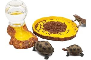 MOGOULUA 2 pezzi Kit mangiatoia per rettili Abbeveratoio automatico Abbeveratoio automatico Abbeveratoio per tartarughe Ciotola d'acqua per biberon Ciotola di alimentazione Distributore d'acqua