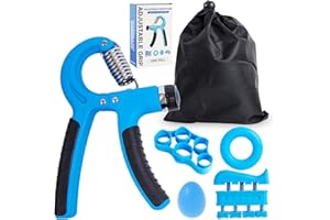 EEPLUYTY Hand Grip, Ghand Grip Musculation Avant Bras, Pack De 5 Entraîneurs De Doigts, Pince, Balle De Préhension, Renforcement Des Doigts, Anneau De Préhension