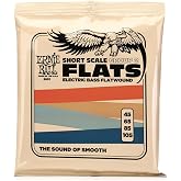 Ernie Ball Short Scale Flatwound Group 2 elektrikli bas teli, kalınlık 45-105