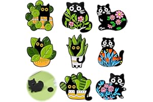 GIEEU 8 pièces Broche en émail Chat, Broche Chat en dessin animé, Broche Chat mignon Badge, Boutons Pins d'animaux de dessin animé drôles pour vêtements, sacs, veste, sac à dos