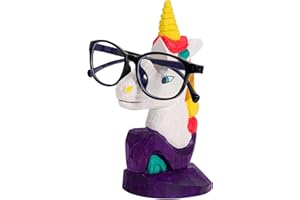 VSPEK Supporto per Occhiali da Vista in Legno 3D, Porta Occhiali Unicorno Fatti a Mano Simpatico Animale Occhiali da Sole Espositore per Casa, Ufficio, Scrivania, Regali per Uomini Donne Bambini