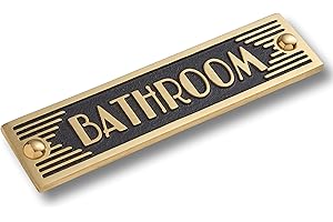 The Metal Foundry Bathroom Metal Door Sign. Art Deco Style Home Decor Accessories Door Or Wall Brass Plaque. Handmade In England.