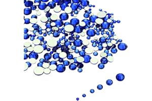 LolliBeads Resin Crystal Round Nail Art Mixed Flat Backs Acrylic Rhinestones Gems,Mix Size 1.5-5 mm, Color Sapphire Blue (1200Pcs)