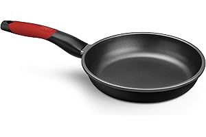 BRA Premiere Sartén 26 cm, Aluminio Fundido, Tricapa con Revestimiento Antiadherente reforzado sin PFOA, apta para todo tipo de Cocinas incluida Inducción, color Rojo