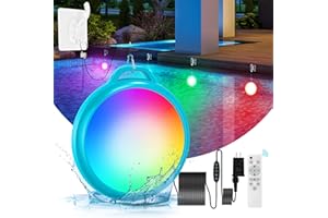 Kimimara Eclairage Piscine - Lumière Étanche 10W LED avec Télécommande RVB Eclairage Changement Couleur Bassin Décoration pour Aquarium