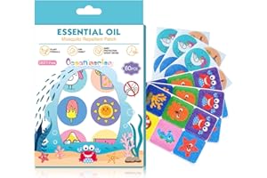 Dufuso Adesivi Per Zanzare Repellente, 60 Pezzi Cerotti Antizanzare Bambini, Cerotti Repellenti Per Zanzare per bambini e adulti per attività all'aperto, campeggio, pesca e viaggi