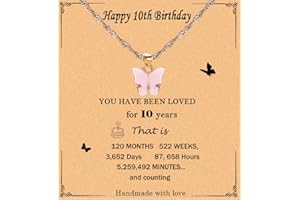 WAECEIP Happy Birthday Cards, 10/16/18/20/21/30/40/50/60/70 Birthday Card with Necklace Butterfly Pendant Necklace for Women Girls Friend Friendship Birthday Gifts (70th birthday