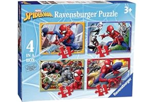Ravensburger - Puzzles Marvel Spiderman 4 Pack | Puzzle Bambini 3 Anni In Su | Regalo Bimba 3 Anni In Su 72 Pezzi | Puzzle Bambini 19 X 14 Cm | Puzzles Stitch Bambina