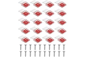KEYQUEEN 20 Clips de Fixation Lumineuse Transparents pour Bandes Lumineuses Auto-Adhésifs Avec Vis, Clips Raccord Support de Bande LED de 10MM de Large, IP30/65,Support de Montage pour Armoires Bureau Voiture