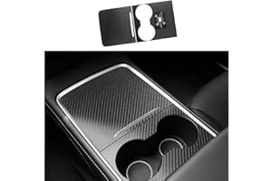 frani Center Console Wrap (Genuine Carbon Fiber) Designed for Tesla Model 3/Y 2021-2025,Tesla Center Console Cover for Model 3/Y(Not for Model 3 Highland 2024-2025)