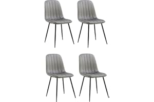 Millhouse Dining Chairs with Sturdy Metal Legs, Set of 4 for Kitchen and Living Room D20991 Velvet DuneGrey