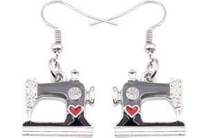 NEWEI - Aretes colgantes de aleación esmaltada para máquina de coser