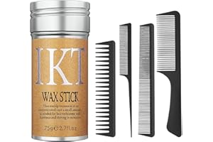BEAUTY SEARCHER Kit de bâtonnets de cire pour cheveux avec 4 peignes - Kit de cire coiffante rafraîchissante et non grasse, pâte capillaire coiffante forte et durable, produits coiffants temporaires pour cheveux