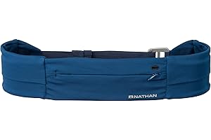 Nathan Zipster Fit Running Belt. Adjustable, Bounce Free Waist Pack. Pockets with Zippers. Runners Fanny Pack. Fits All iPhones, Android, Samsung etc. One-Size-Fits-All. for Men and Women