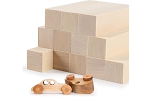 SCLLNDA 12PCS Blocchi per intaglio in tiglio,Blocchi Legno Tiglio Naturale,Legno di Tiglio,legno di Balsa per Modellismo,Per Principianti Adulti Bambini, Intagliare Pittura Artigianato In Legno,DIY