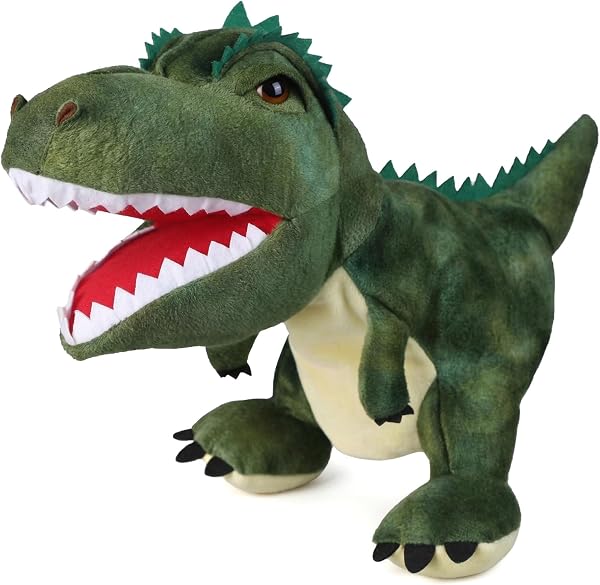 LOMTRATS Marionetas de Mano de Dinosaurios para niños,Incluye Triceratops y Tyrannosaurus Rex con Bocas Abiertas móviles, Contar Historias,Regalos de cumpleaños - 1