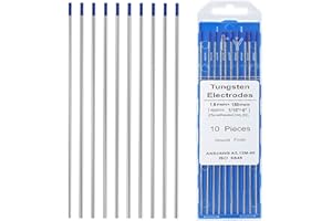 EATBALE electrodos de tungsteno de soldadura para TIG 2% tungsteno lantanado WL20 azul 1/16" x 6" paquete de 10 electrodos de tungsteno premium para accesorios de soldadura para TIG