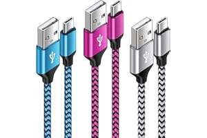 VEDFOAD USB Typ C Kabel Schnellladekabel,3 Stück [3M+2M+1M] USB C Handy Ladekabel Fast Charge Nylon Datenkabel für Samsung Galaxy A14 5G/A55/A15/A54/A53/A34/A35/S24/S23/S22/S21/S10/S9/A52,Huawei P50,Xiaomi