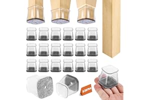 AZYVUM Silikonowe nakładki na nogi krzeseł, ochronne nakładki z filcem na nogi krzeseł, przezroczyste ochraniacze na podłogi