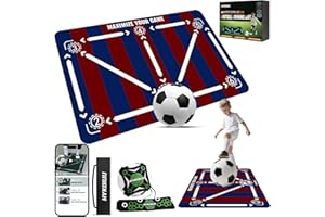 HYKOIUU Football Training Mat With Kick Trainer 90 X 60 Cm Football Skills Mat Mastery Footstep Agility Pad To Boost Speed, Strength & Coordination Non-Slip Footbal Mastery For Kids Youth Gifts