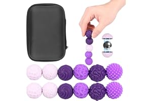 GHSHANOG 12Pcs Magnetic Balls with Silicone Shell,6 Different Textures Design Anti-static Stress Relief Toy for 14+ Kids and Adults,22mm Concentration Tool for Office Home School (12Pcs-Purple)