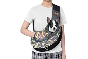 Cuby Haustier-Hundetragetuch für kleine Hunde und Katzen, atmungsaktives Netzgewebe, reisesicher, Tragetasche für Hunde, Katzen, Welpen (L, Camouflage)