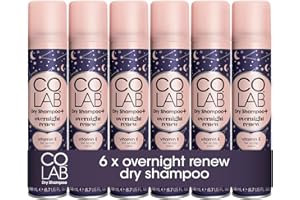 COLAB+ Dry Shampoo, Overnight Renew, 200ml, 6 Pack - No Fuss, All Hair Types, Fresh Scent