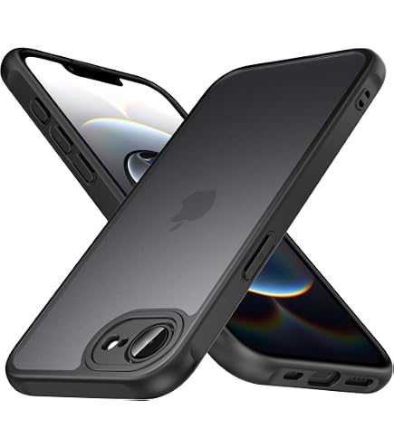 TesRank Cover Per IPhone 16e (2025) + 2 Pellicole Vetro Temperato | Custodia In TPU Morbido Effetto Carbonio Antiscivolo | Antiurto E Antigiallo - Nero