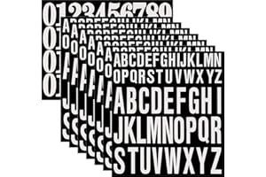 Tianorcan 8 Blätter Selbstklebende Vinyl Buchstaben Zahlen Kit, Großbuchstaben Aufkleber, für Briefkasten, Schilder, Auto, Fenster, Tür und Adressnummer (Weiß)