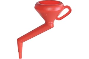 ‎HÜNERSDORFF hünersdorff 956200 Winkeltrichter 175 mm mit Griff, Spritzschutz & Sieb, rot, HD-PE, made in Germany