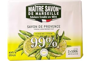 MAITRE SAVON DE MARSEILLE Maître Savon de Marseille - Provence-Seife Verveine-Zitrone – Extra Mild – 2x100g – 99% Natürliche Inhaltsstoffe – Hände & Körper