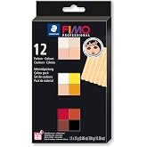STAEDTLER FIMO Professional Doll Art, fırında sertleşen modelleme hamuru, oyuncak bebeklerin modellenmesi i&ccedil;in &ouml;zel, 12 renkl
