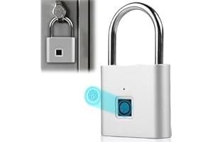 MOLBORY Zamek z odciskiem palca, ładowanie przez USB, kłódka, odcisk palca, wodoszczelna, kłódka z odciskami palców, do studia fitness, magazynu, bagażu, szafki