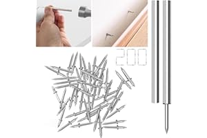 JINYJIA 200 Pezzi Chiodi a Doppia Punta,Chiodi a Doppia Testa Con Filetto Per Battiscopa,Chiodi Per Battiscopa Senza Tracce,Con 2 Strumenti Per Prese