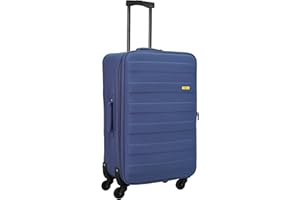 SIGN Stoffkoffer Reisekoffer Trolley (Handgepäck-Mittel-Groß-Set) + 5cm Dehnungsfuge (Blau, Handgepäck (60cm))